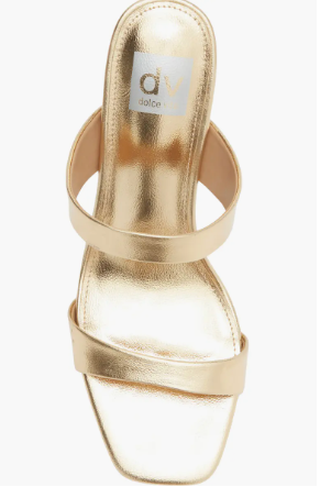 Veniss Block Heel- Gold Metal - 6