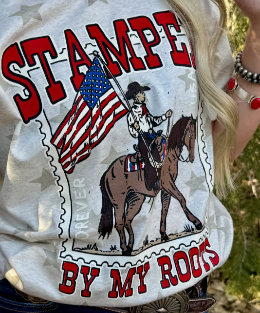 Stamped by My Roots Tee- Natural - S