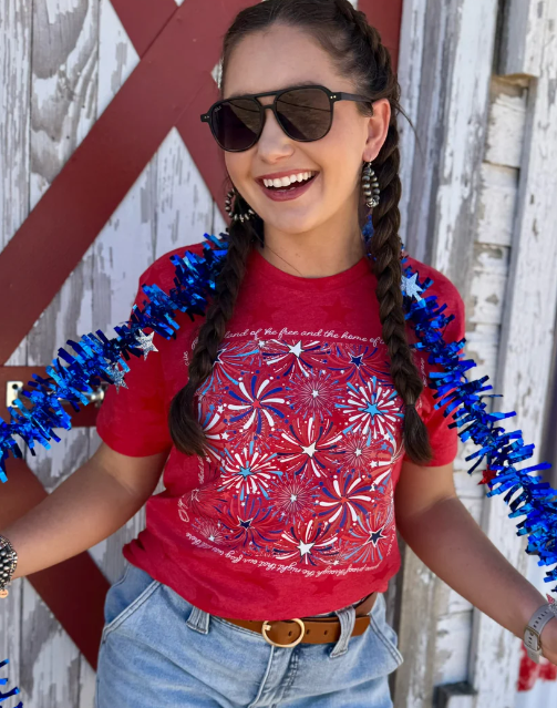 Fireworks Tee- Red - XL