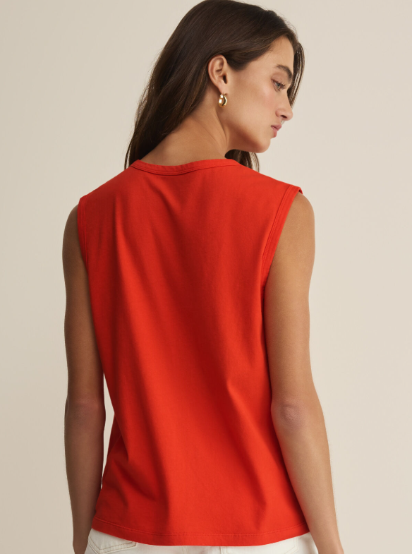 Flag Patch Muscle Tank- Lychee
