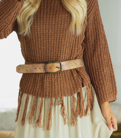 Mohawk Belt- Tan Rustic White BFS - S
