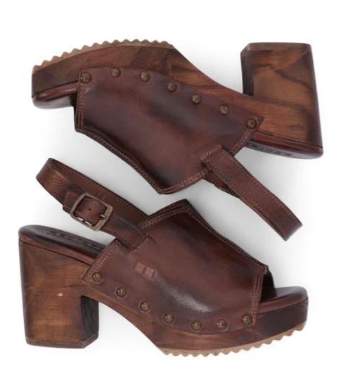 Marie Heeled Clog- Teak DD - 9