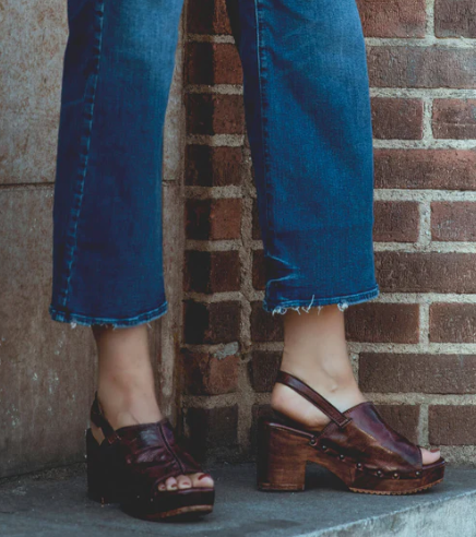 Marie Heeled Clog- Teak DD - 9