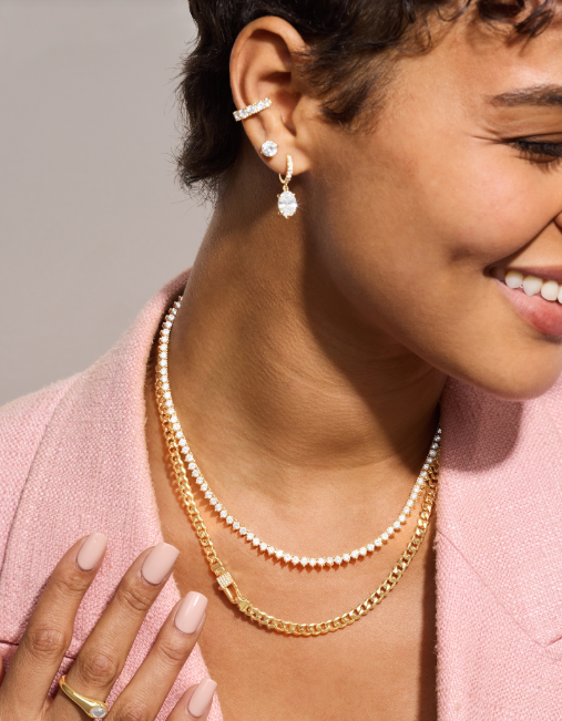 Julian Pavé Lock Necklace 5mm - Gold