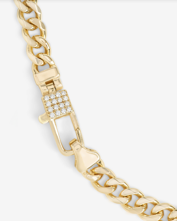 Julian Pavé Lock Necklace 5mm - Gold
