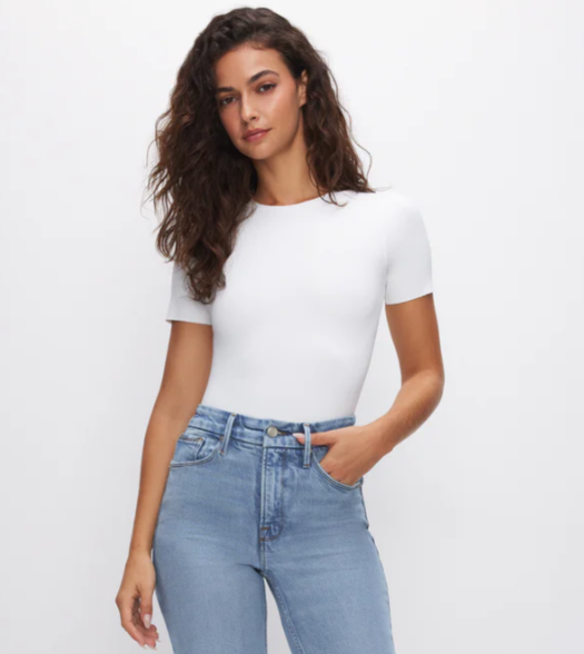 The Sculpting Modern Bodysuit- White - L