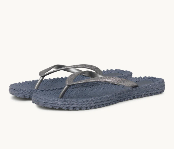 Cheerful Glitter Flipflops- Grey