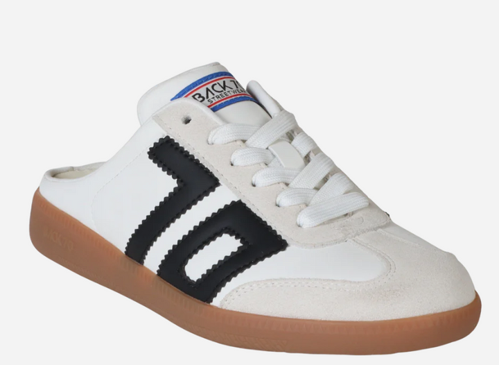 Easter Backless Sneaker- White/Black