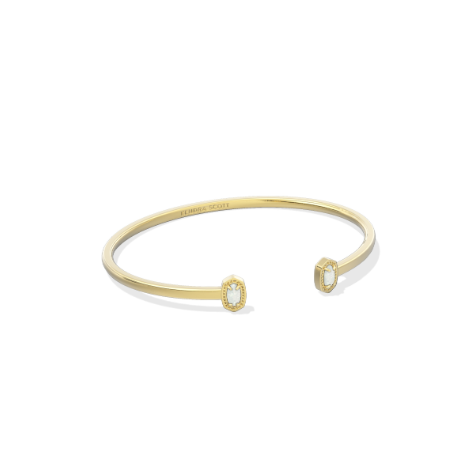 Mini Elton Cuff Bracelet Gold Bright White Opal