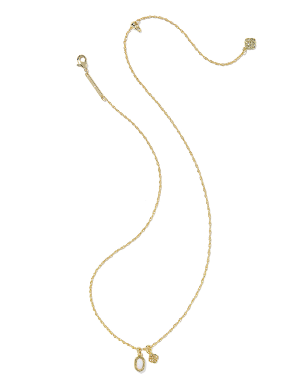 Mini Elisa Dira Necklace Gold Bright White Opal