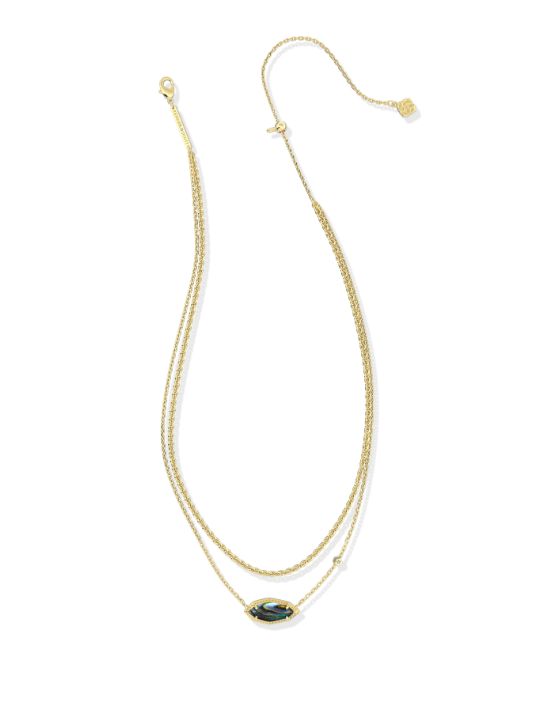 Ophelia Multi Strand Necklace Gold Iridescent Abalone