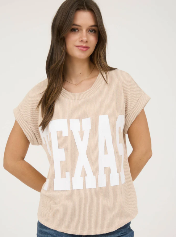 Texas Knit Tee- Light Khaki