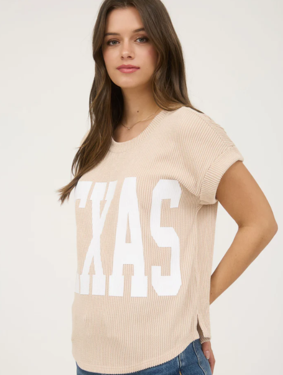 Texas Knit Tee- Light Khaki