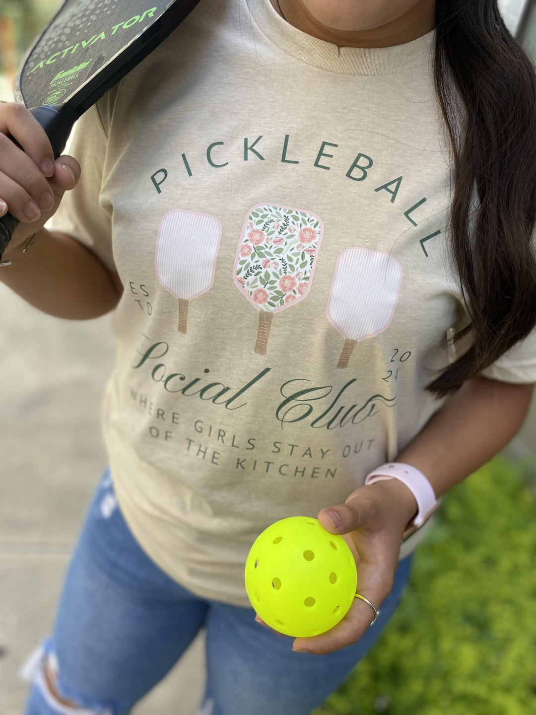 Pickleball Tee- Tan - S