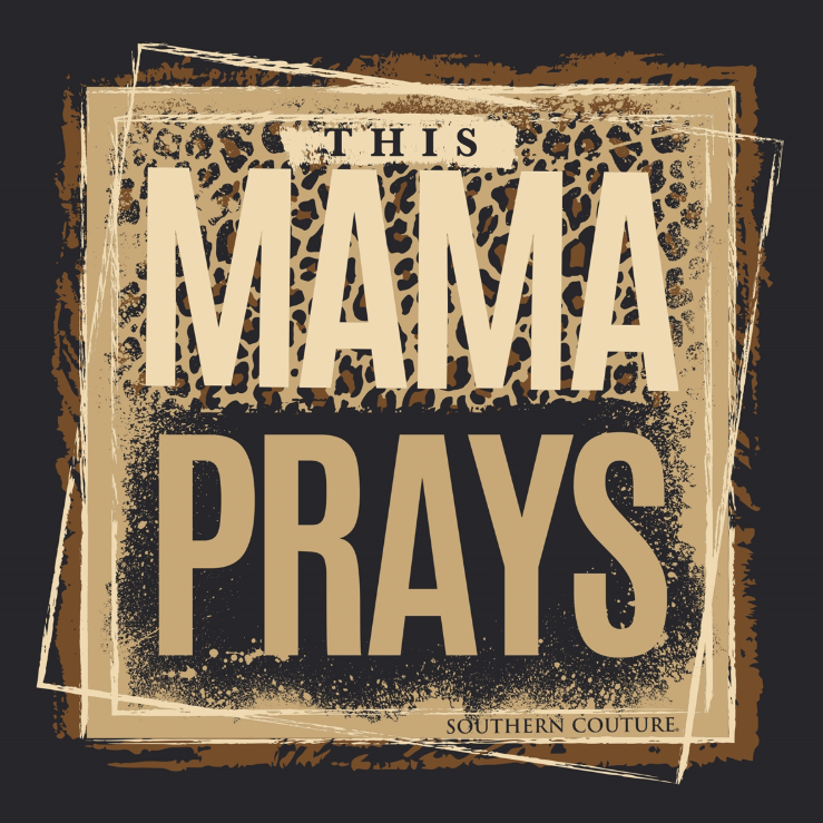 This Mama Prays Soft Tee - Black - S