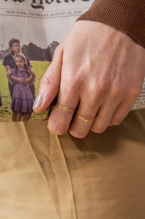 INITIAL GOLD RING - GOLD - A