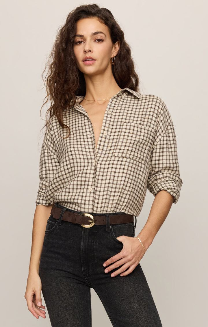 River Plaid Button Up - Dark Chocolate