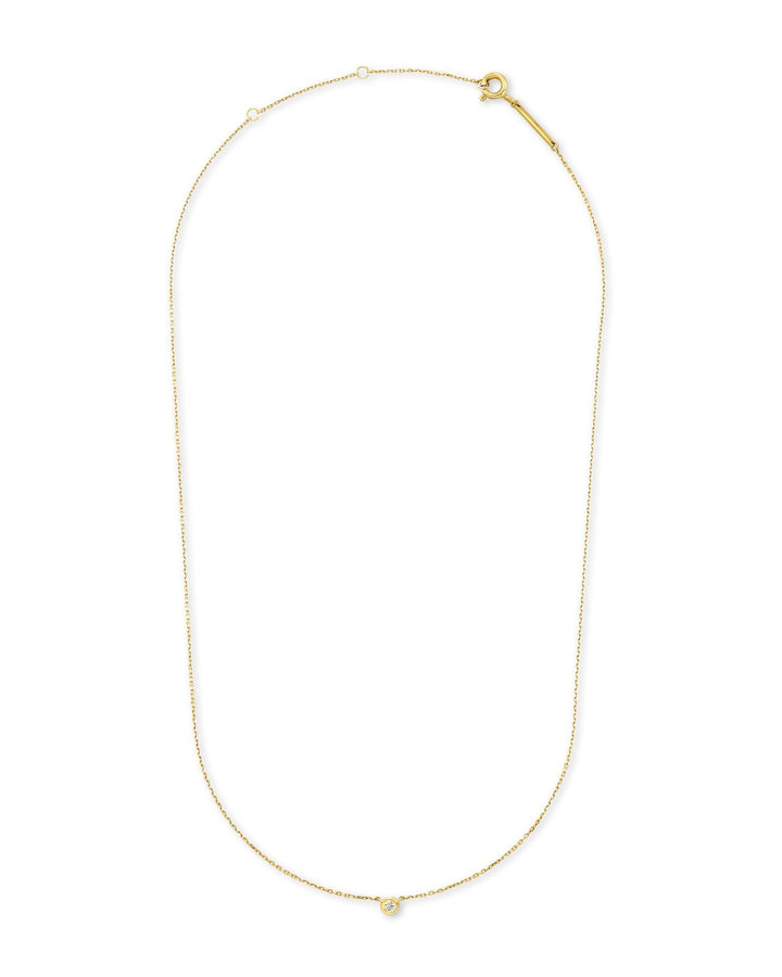 Audrey Pendant Necklace 14K Gold White Diamond