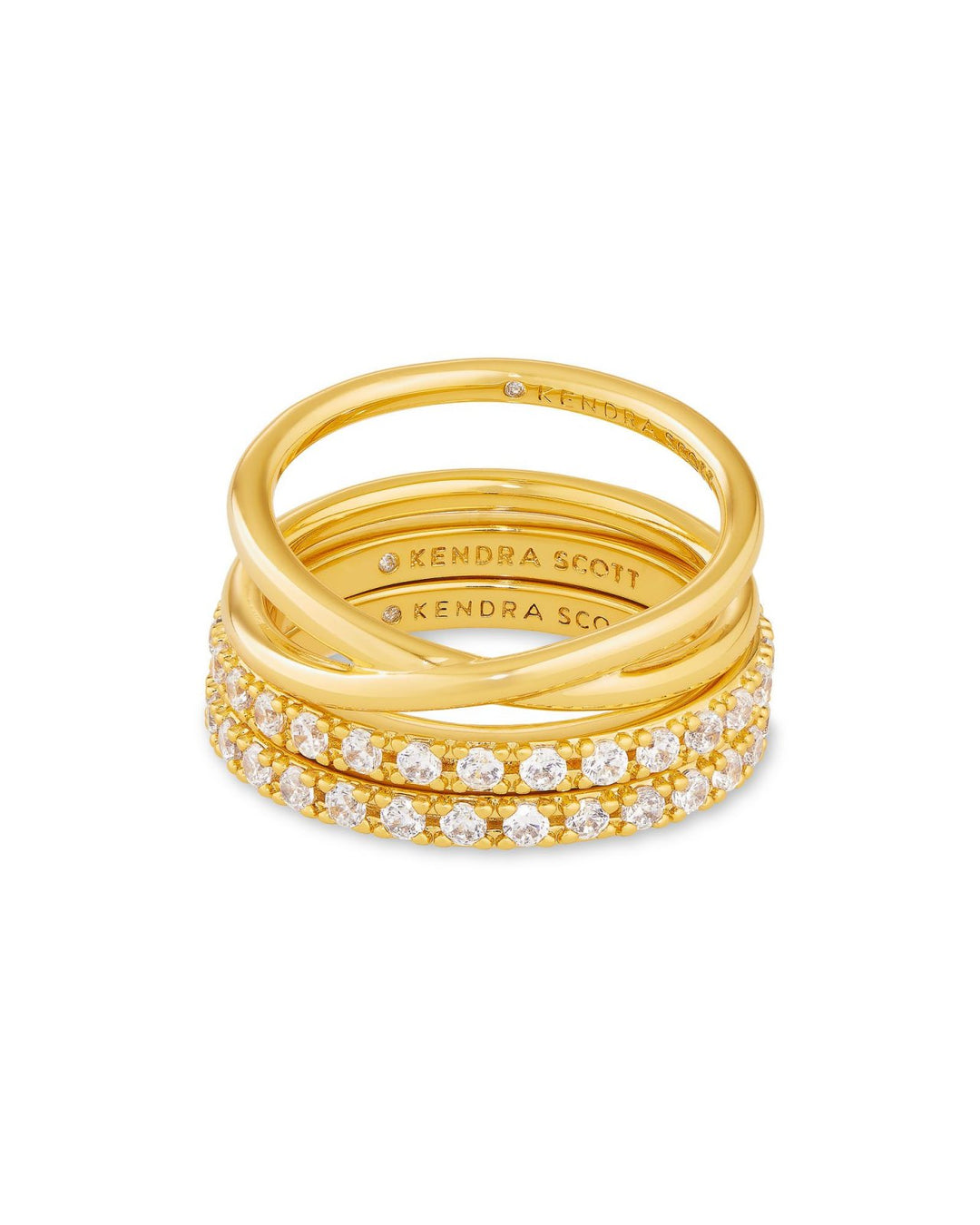 LIVY RING SET OF 3 GOLD METAL - 8