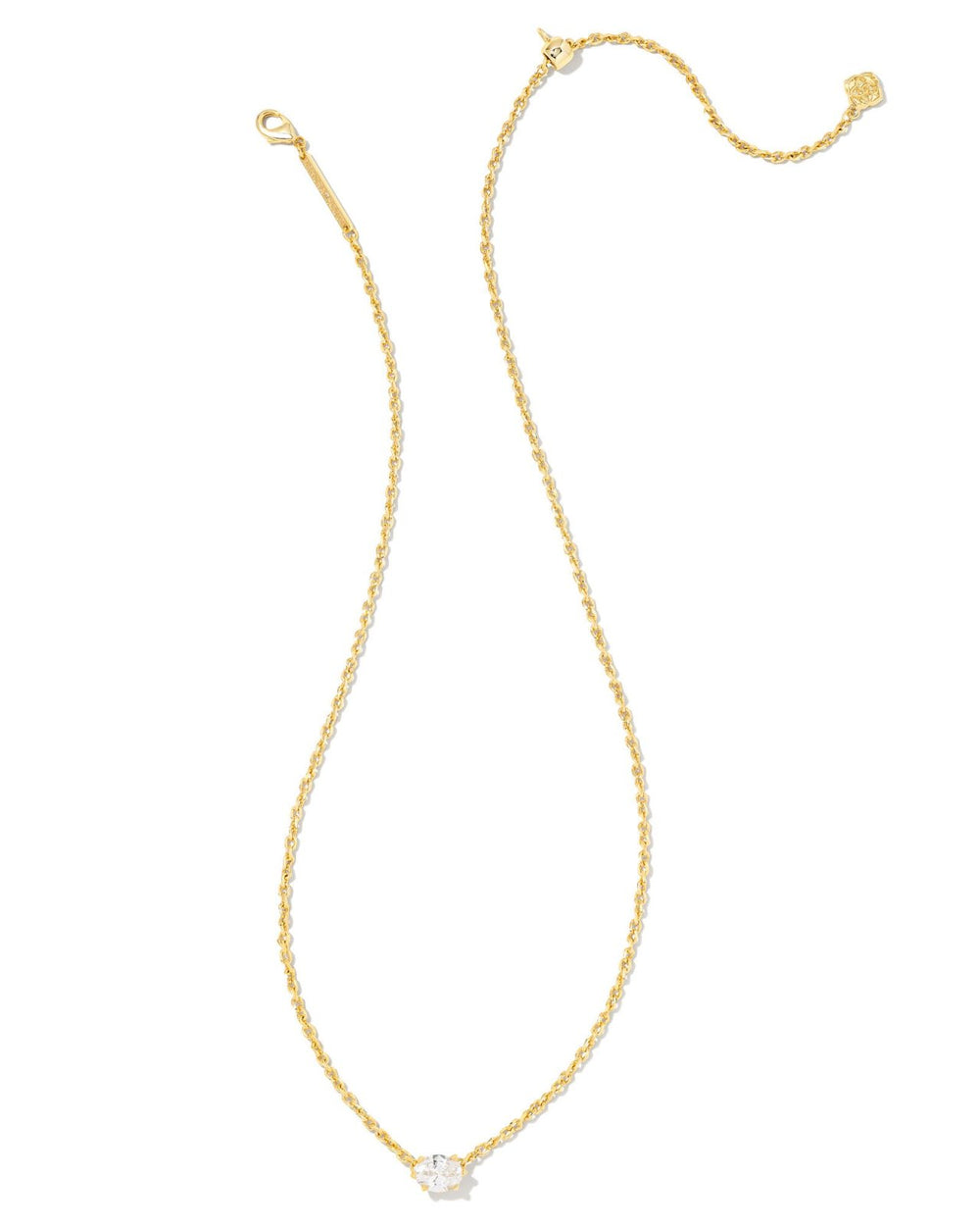 CAILIN CRYSTAL PENDANT NECKLACE GOLD METAL WHITE CZ