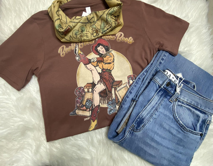 Boots Boots Tee - Chestnut - Med