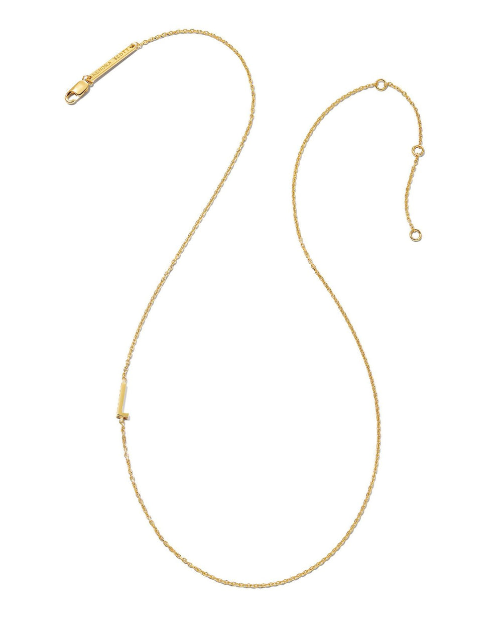 LETTER L INLINE INITIAL NECKLACE 18K GOLD VERMEIL L