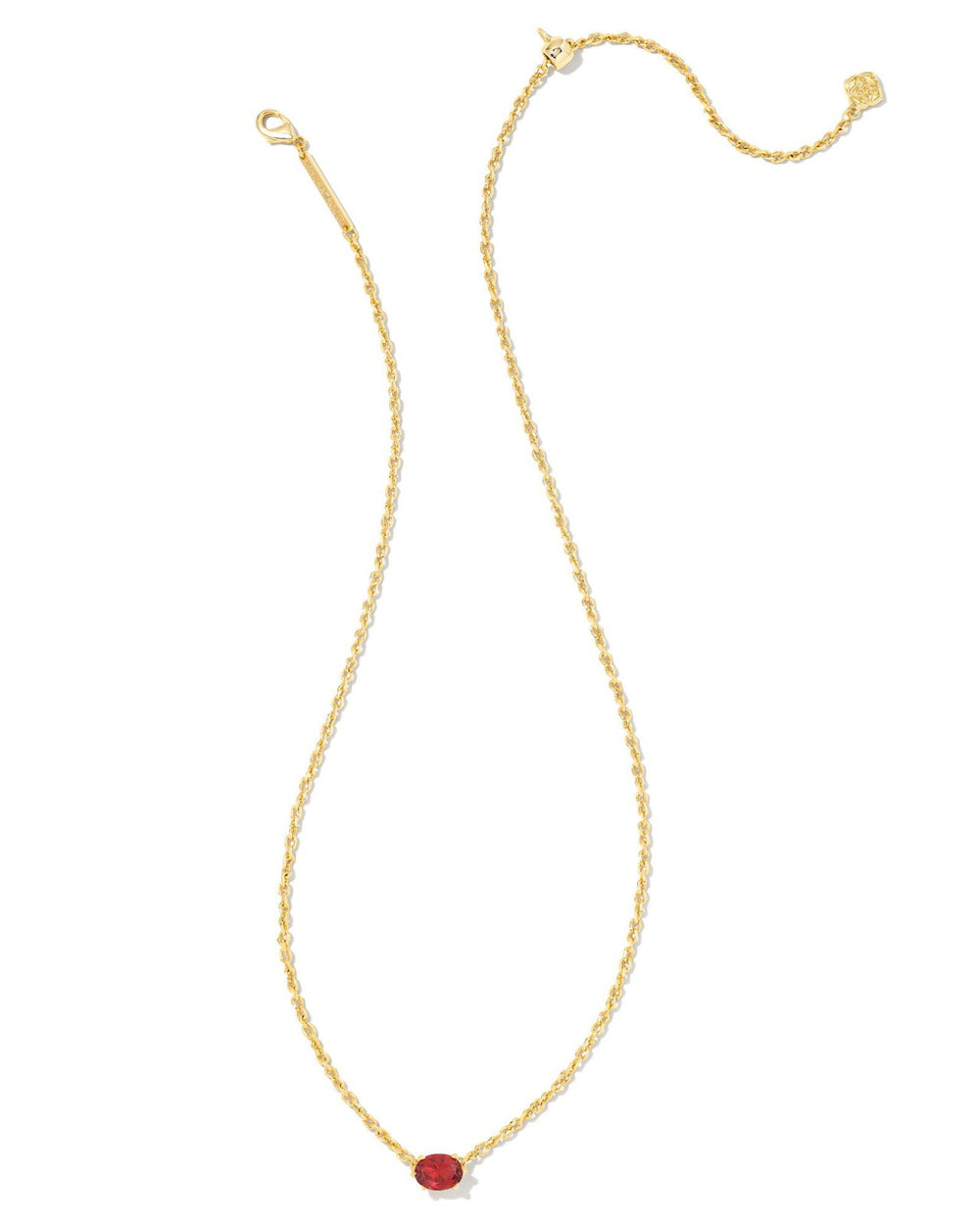 CAILIN PNDNT NCK GOLD BURGUNDY CRYSTAL