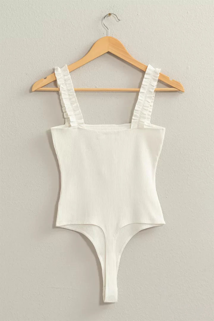 Comal Ruffle Bodysuit - Off White - Med