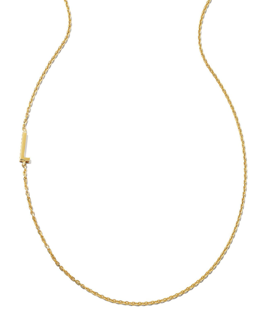 LETTER L INLINE INITIAL NECKLACE 18K GOLD VERMEIL L