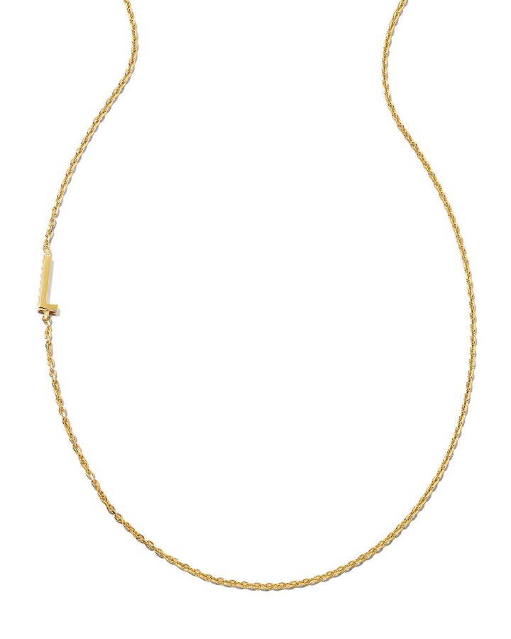 LETTER L INLINE INITIAL NECKLACE 18K GOLD VERMEIL L