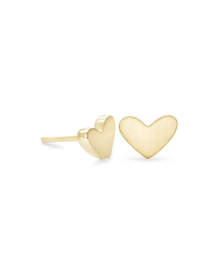 Ari Heart Stud Earrings 18K Gold Vermeil