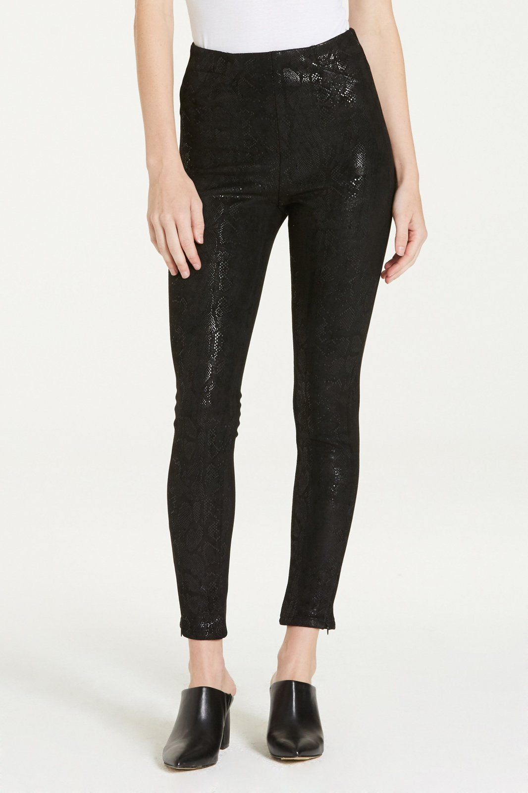 Nina High Rise Animal Print Legging- Black - 25