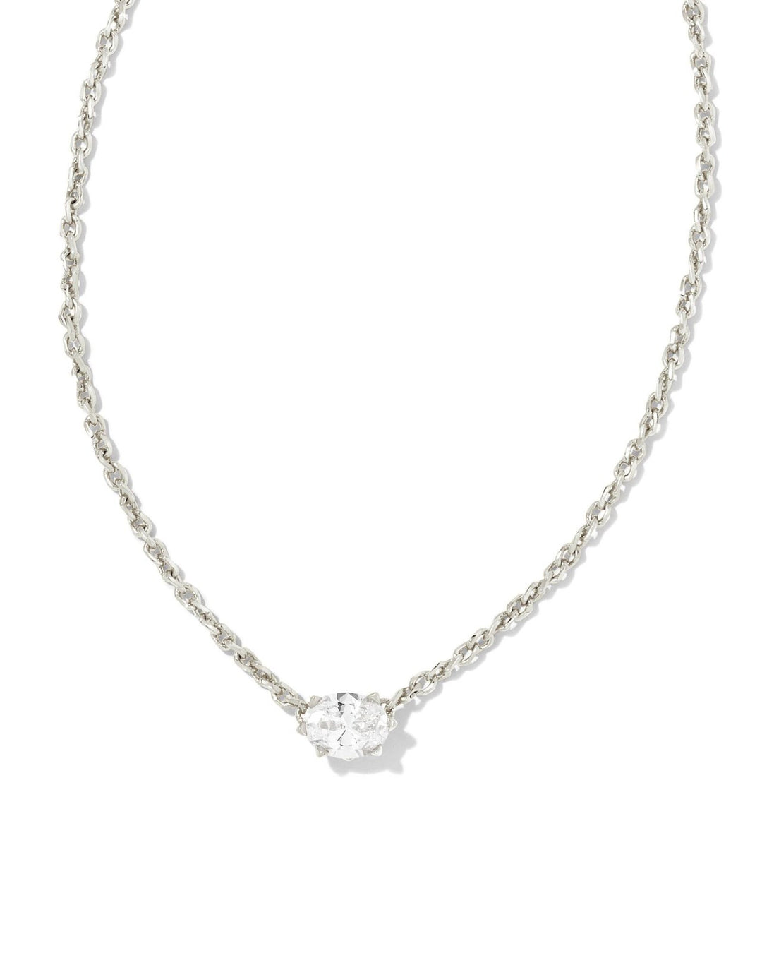 CAILIN PNDNT NCK RHOD METAL WHITE CZ