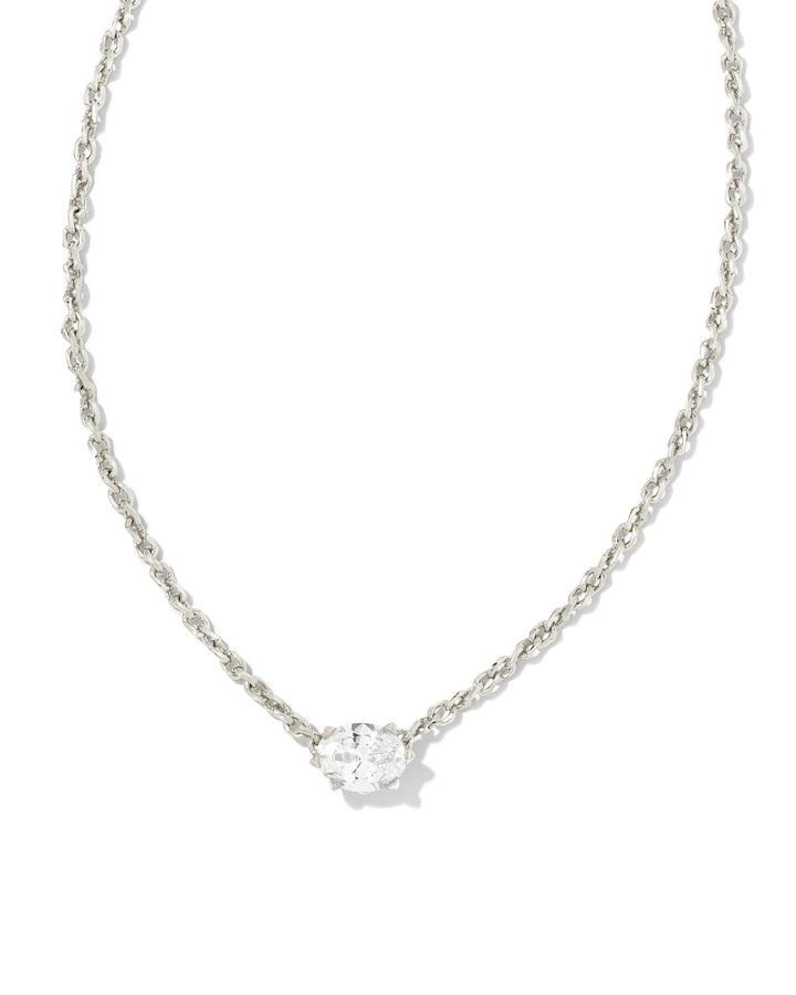 CAILIN PNDNT NCK RHOD METAL WHITE CZ