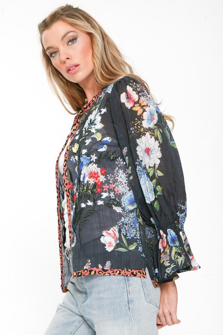 Lovey Dovey Jacket- Night Floral - M
