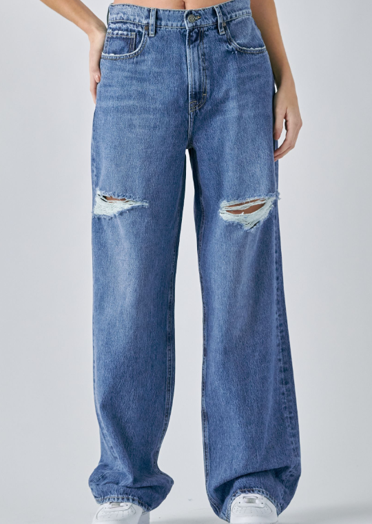 Alyx Highrise Baggy Jean- Medium Dark - 28