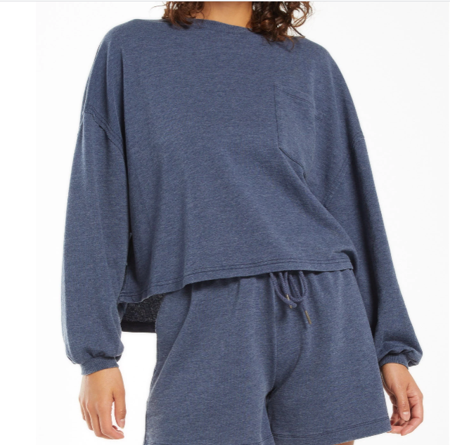 Miki Terry Long Slv Top- B. Iris - Sm