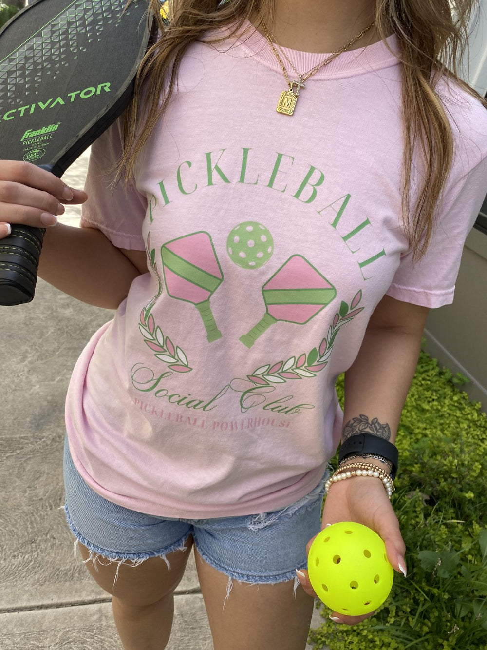 Pickleball Tee- Pink - S