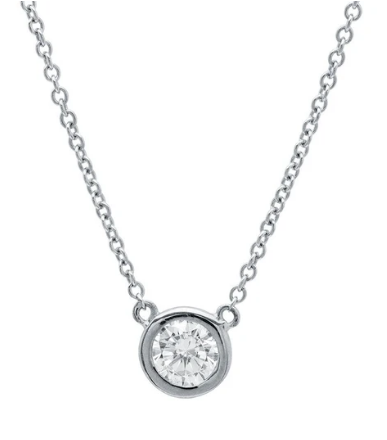 Small Bezel Pendant in Platinum