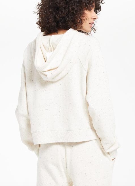 Faith Speckled Hoodie- Natural - Small