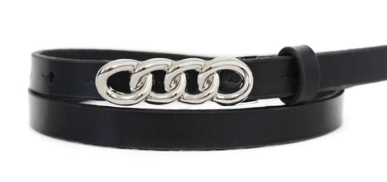 Multi Ring Leather Belt- Blk - M