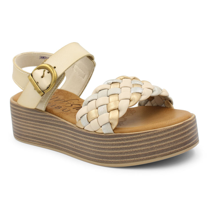 Lapaz Braided Platform Sandal - Wht Sand
