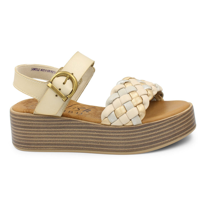 Lapaz Braided Platform Sandal - Wht Sand