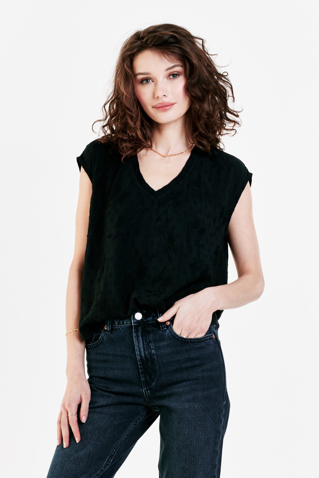 Yanis Black Velvet Top - XLg