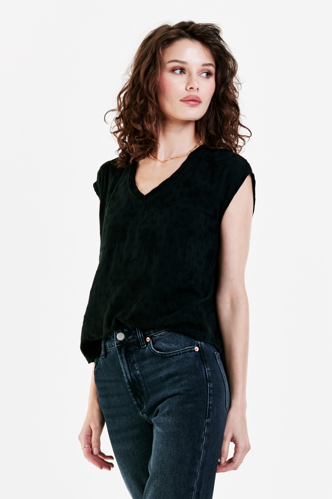 Yanis Black Velvet Top