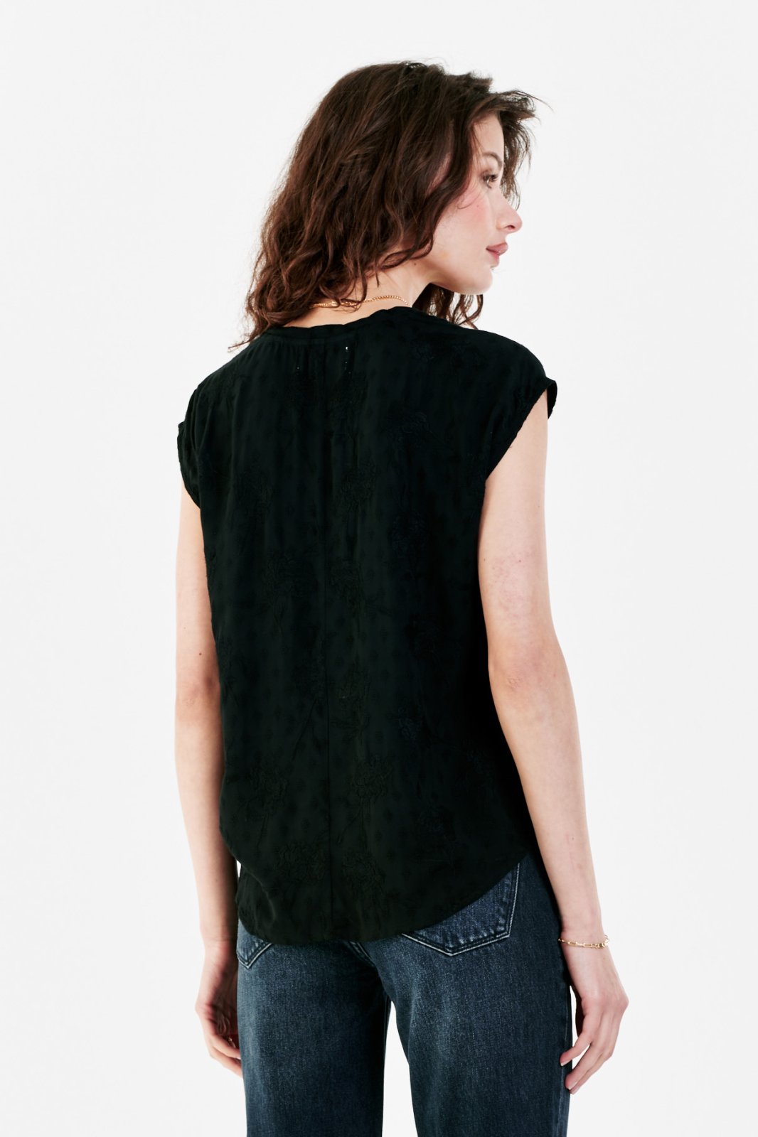 Yanis Black Velvet Top - XLg