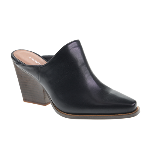 Crinkle Heel Mule - Blk