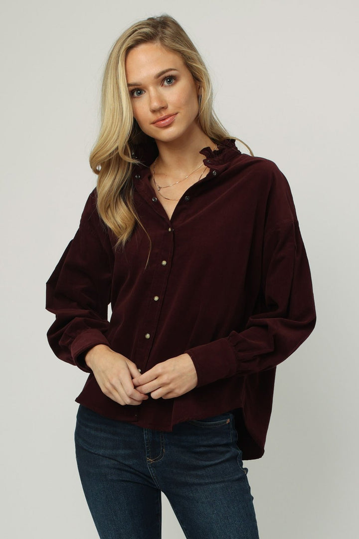 Boysenberry Giovanna Corduroy Top - S